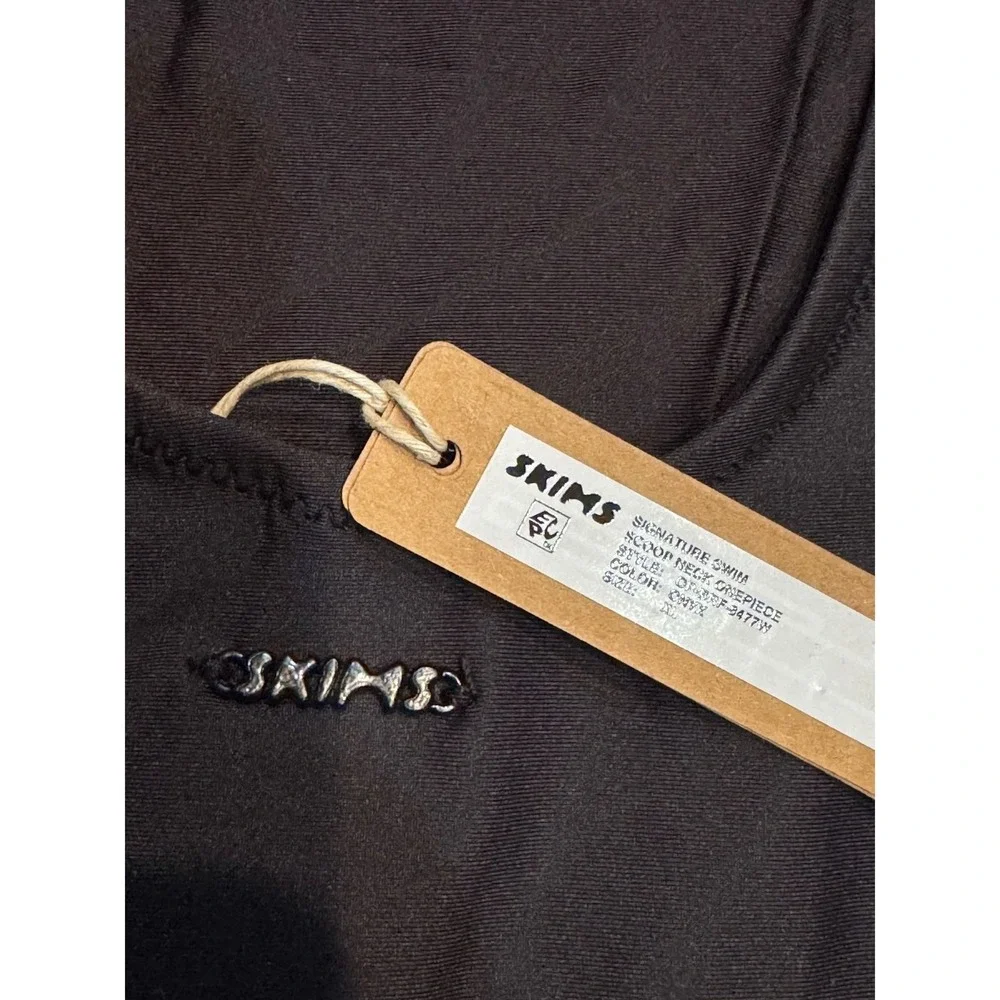 SKIMS Signature Swim Scoop Neck Onepiece Onyx Black‎ XL NEW